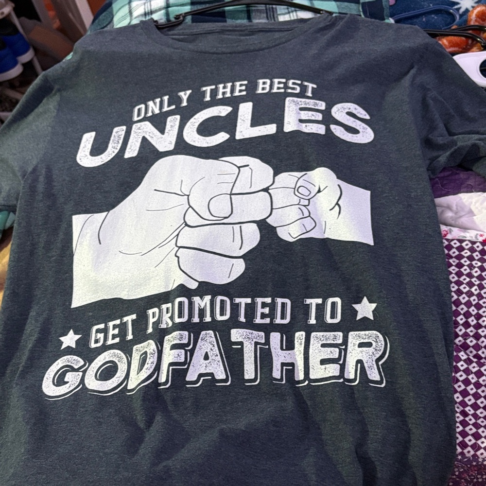 Gray Graphic T-Shirt with White Print
